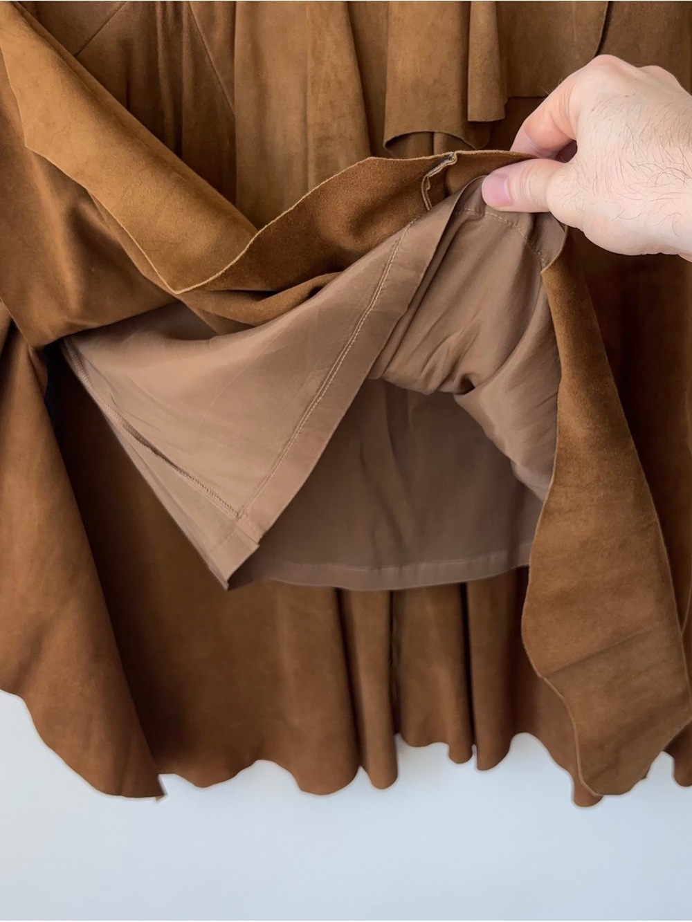 Ralph Lauren Black Label 100% Goat Suede Leather Ruffle Skirt Size 4 Italy - Picture 6 of 12